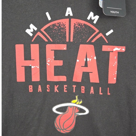 Miami Heat Youth Medium 10/12 T-Shirt NBA Basketball Tee Black Boys Kids New - Picture 4 of 8
